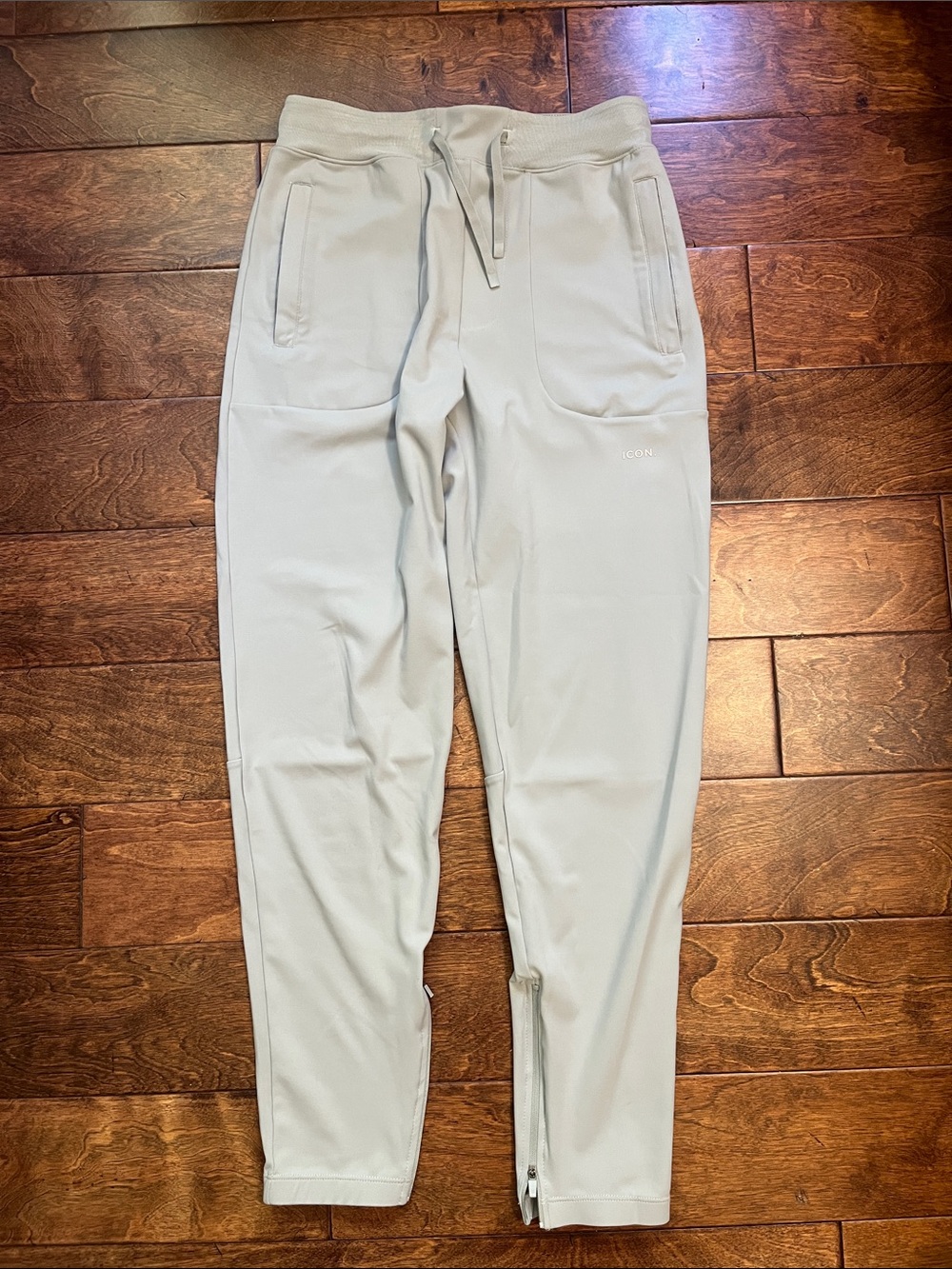ICON Amsterdam Light Gray Sweat Joggers with Zip Ankles